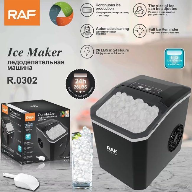 Máquina Para Hacer Hielo Raf R0302 Negro